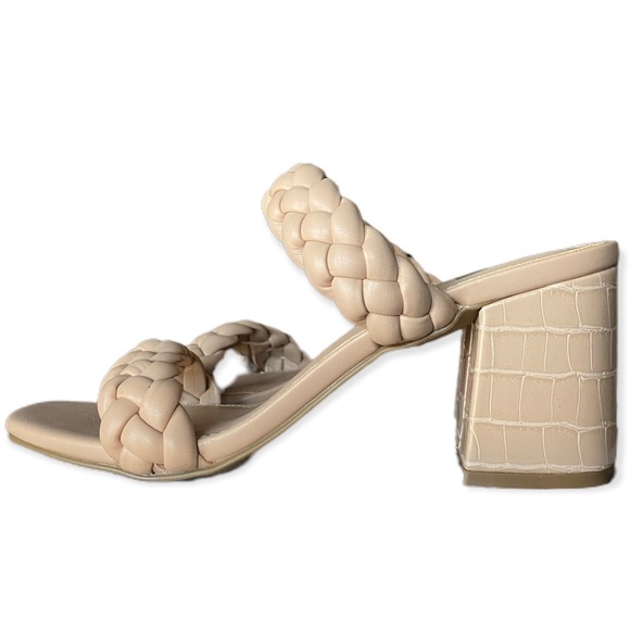 NWT NEW DV Dolce Vita Tessa Chunky Woven Braided Heel Sandal Cream Tan NIB block - Picture 3 of 6